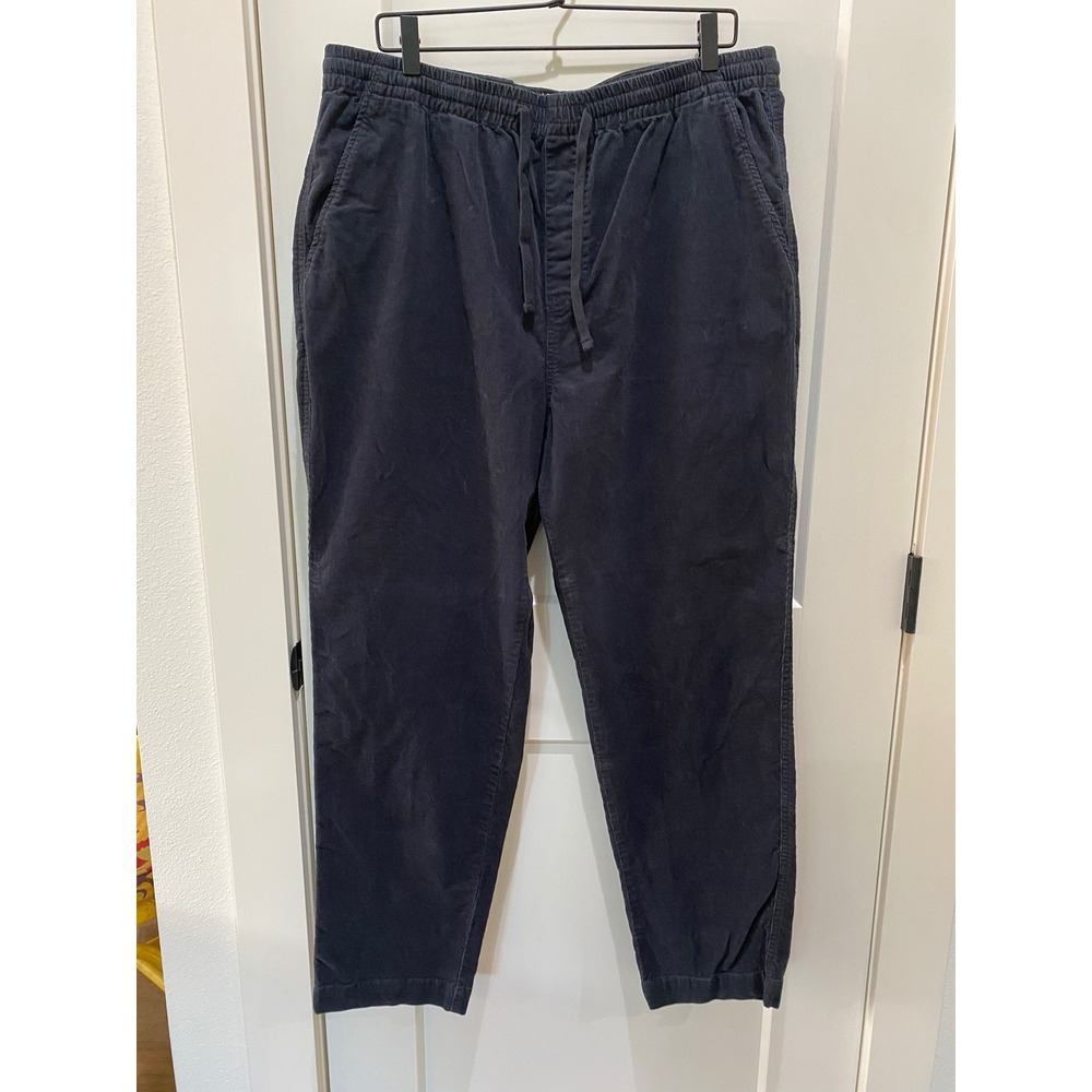Todd Snyder Mens XL Corduroy Pull On Pants Charcoal Black Tapered Drawstring